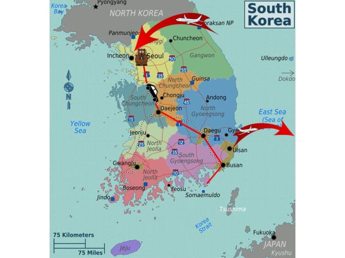 Korean Trip Map
